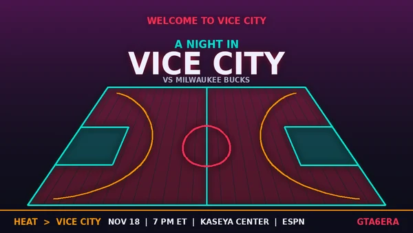 GTA 6 Miami Heat Crossover: Heat Become “Vice City” on Nov. 18
